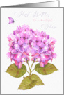 Birthday for Female Nurse Hydrangeas and Butterfly card