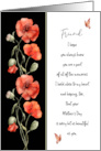 Happy Mother’s Day for Friend Poppies and Butterflies card
