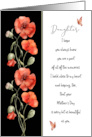 Happy Mother’s Day for Daughter Poppies and Butterflies card