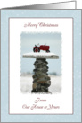 Christmas From Our House to Yours, Red Tractor in the Snow card