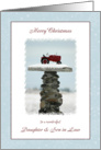 Christmas for Daughter & Son-in-law, Red Tractor in Snow card