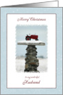 Christmas For Husband ~ Red Tractor in the Snow card