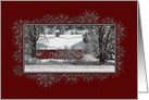 Country Christmas Old Red Barn card