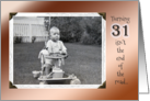 31st Birthday Humor ~ Vintage Baby in Stroller card