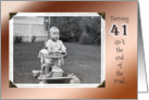 41st Birthday Humor ~ Vintage Baby in Stroller card