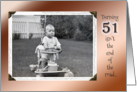 51st Birthday Humor ~ Vintage Baby in Stroller card