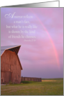 Birthday for Friend ~ Proverbs Rustic Barn and Rainbow card