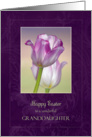 Happy Easter for Granddaughter ~ Pink Ribbon Tulips card