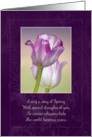 Happy Easter ~ Pink Ribbon Tulips card