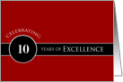 Business 10th Anniversary Circle of Excellence card