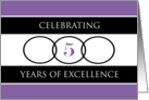 5th Business Anniversary Purple Circles of Excellence card