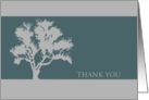 Business Thank You Teal and Gray Tree Silhouette card