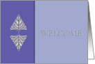 Business Welcome to New Client/Customer ~ Two Tone Blue Leaves card