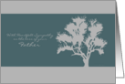 Sympathy Loss of Father Teal and Gray Tree Silhouette card