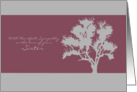 Sympathy Loss of Sister Tree Silhouette card
