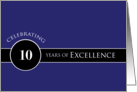 Business Employee Appreciation 10 Years Blue Circle of Excellence card