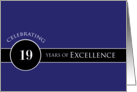 Business Employee Appreciation Celebrate 19 Years Blue Circle of Excellence card
