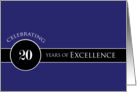 Business Employee Appreciation 20 Years Blue Circle of Excellence card
