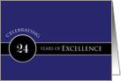 Business Employee Appreciation Celebrate 24 Years Blue Circle of Excellence card