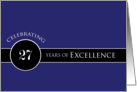 Business Employee Appreciation Celebrate 27 Years Blue Circle of Excellence card