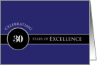 Business Employee Appreciation 30 Years Blue Circle of Excellence card