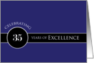 Business Employee Appreciation 35 Years Blue Circle of Excellence card