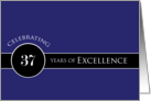 Business Employee Appreciation Celebrate 37 Years Blue Circle of Excellence card