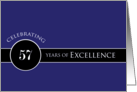 Business Employee Appreciation Celebrate 57 Years Blue Circle of Excellence card