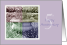 5th Wedding Anniversary Quad Color Flower Urn card