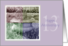 13th Wedding Anniversary Quad Color Flower Urn card