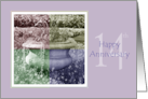 14th Wedding Anniversary Quad Color Flower Urn card
