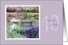 40th Wedding Anniversary Quad Color Flower Urn card