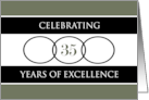 Business 35th Anniversary Green Circles of Excellence card