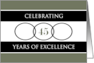 Business 45th Anniversary Green Circles of Excellence card