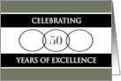 Business 50th Anniversary Green Circles of Excellence card