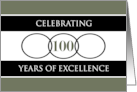 Business 100th Anniversary Green Circles of Excellence card