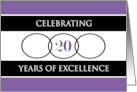 Business 20th Anniversary Purple Circles of Excellence card