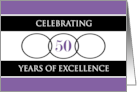 Business 50th Anniversary Purple Circles of Excellence card