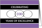 Business 100th Anniversary Purple Circles of Excellence card