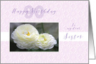 Sister 90th Birthday White Flowers card