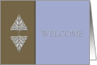 Business Welcome to New Employee ~ Silver Embossed-Like Leaves card