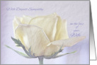 Sympathy Loss of Wife ~ Pencil Sketched Rose on Old Paper card