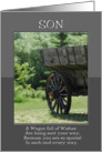 Father’s Day to Son Old Rustic Wagon Full of Wishes card