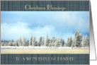 Christmas Blessings to Godfather Winterscape Trees in the Country card