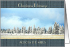 Christmas Blessings Across the Miles Winterscape Trees in the Country card