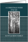 Christmas Wish to Aunt & her Family Black and White Treescape card