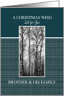 Christmas Wish to Brother & his Family Black and White Treescape card