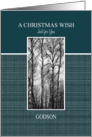 A Christmas Wish for Godson Black and White Treescape card