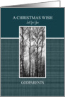A Christmas Wish for Godparents Black and White Treescape card