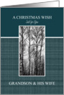 A Christmas Wish for Grandson & His Wife Black and White Treescape card